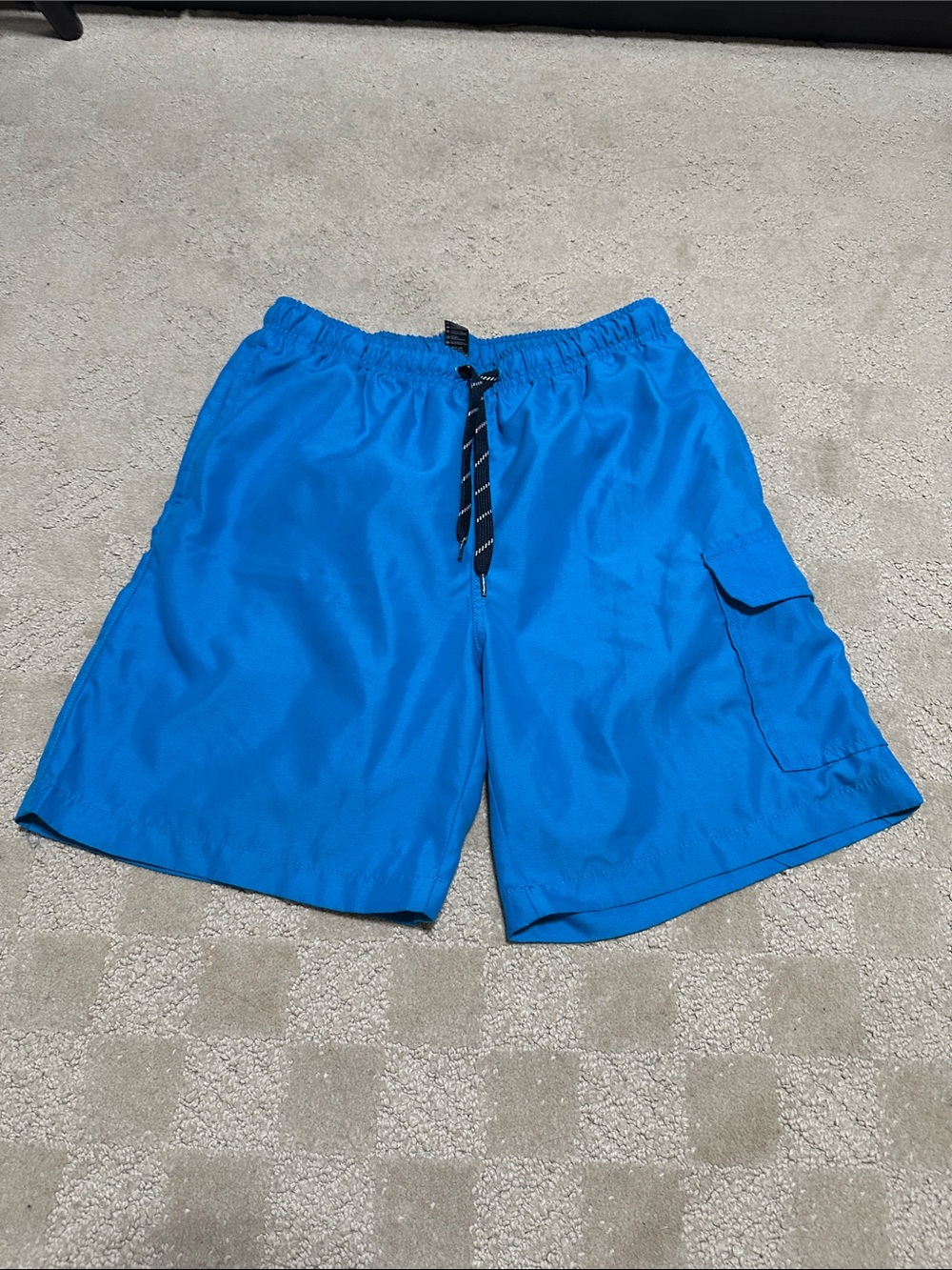 George Bright Blue Cargo Swim Shorts with Drawstring